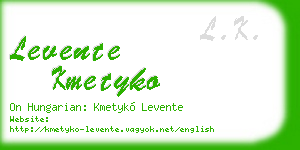 levente kmetyko business card
