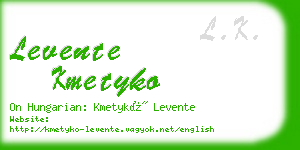 levente kmetyko business card